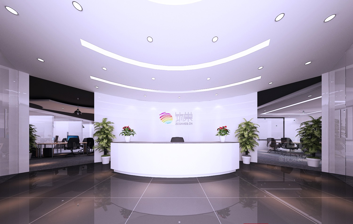 游戲公司辦公室前臺裝修設(shè)計(jì)